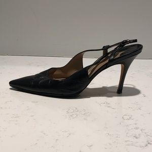 Manolo Blahnik Black Pointy Slingback